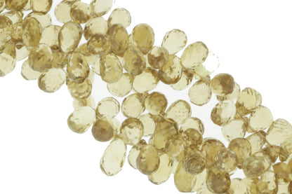 Light Brown Whiskey Quartz 8x5mm Faceted Teardrop Briolettes