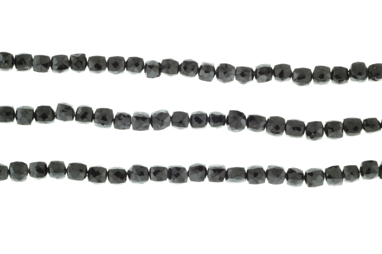 Black Spinel 5mm Faceted Cubes