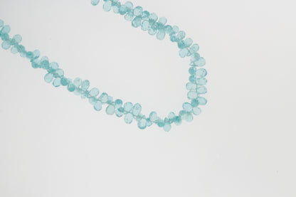 Sea Blue Apatite 5x3mm Faceted Teardrop Briolettes