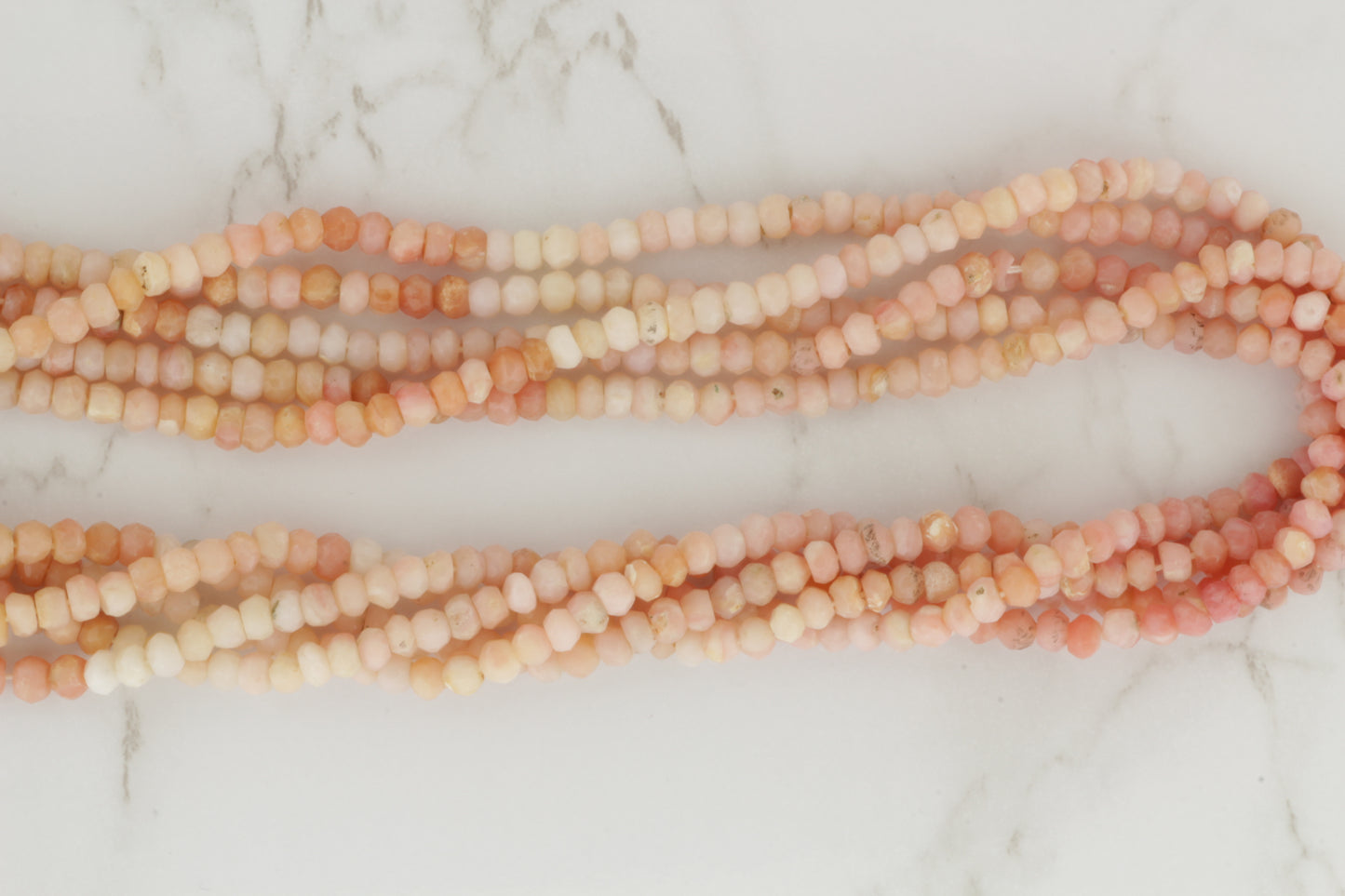 Ombre Pink Opal 3.5mm Faceted Rondelles