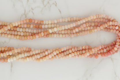 Ombre Pink Opal 3.5mm Faceted Rondelles