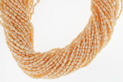 Golden Peach Freshwater Pearl 4x2mm Biwa Sticks
