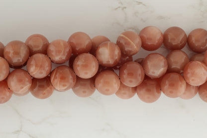 Peach Moonstone 14mm Smooth Rounds
