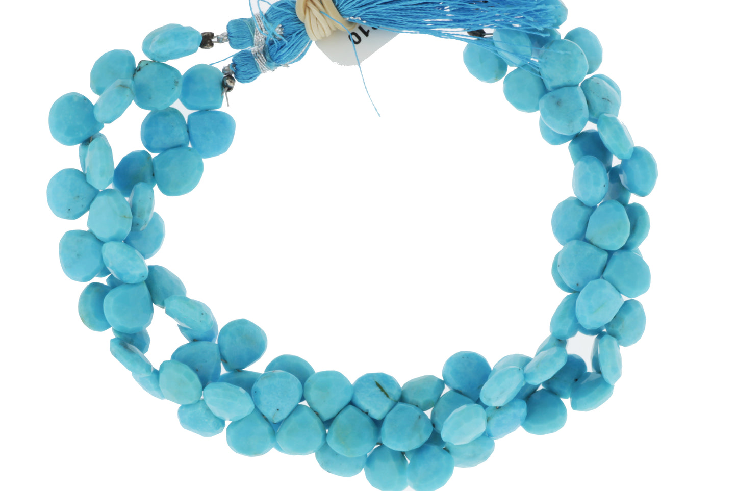 Natural Blue Turquoise 7mm Faceted Heart Shaped Briolettes