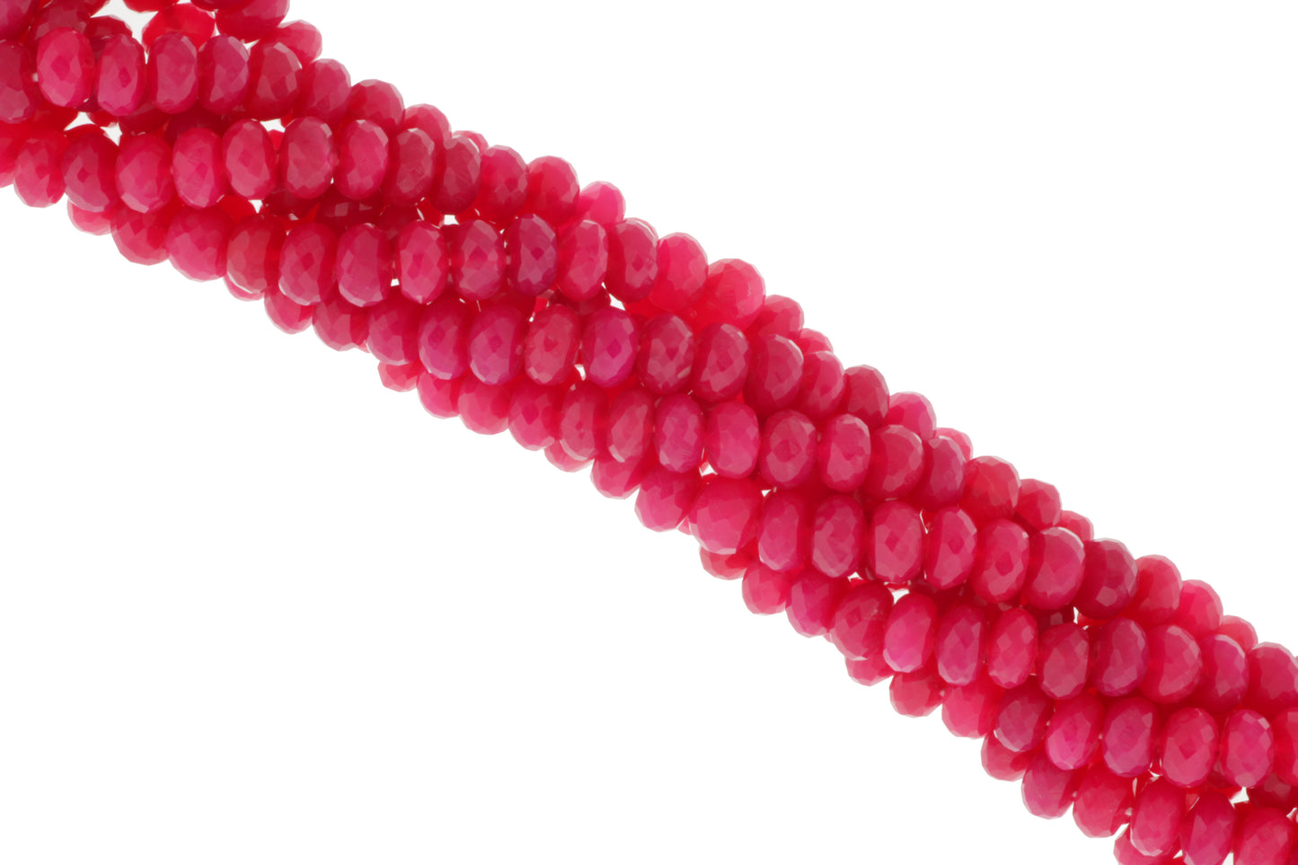 Dark Hot Pink Chalcedony 8mm Faceted Rondelles