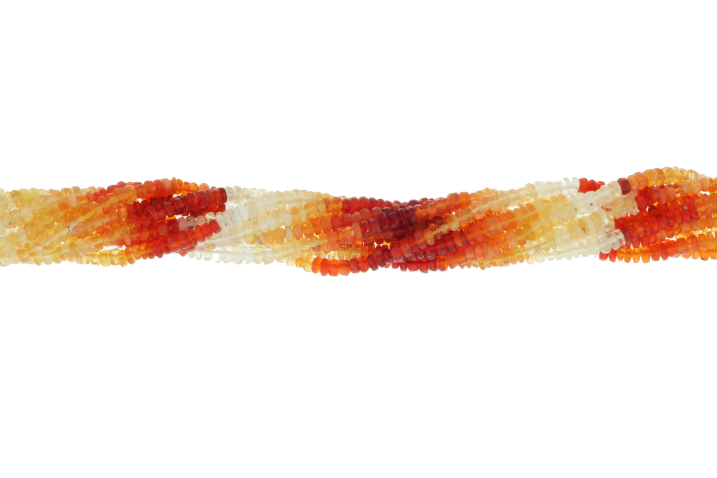 Ombre Orange Mexican Fire Opal 3mm Faceted Rondelles