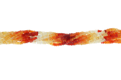 Ombre Orange Mexican Fire Opal 3mm Faceted Rondelles