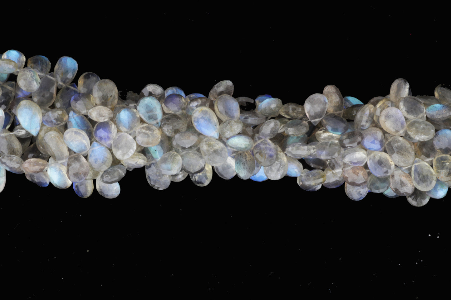 AA Blue Labradorite 6x9mm Faceted Pear Shaped Briolettes