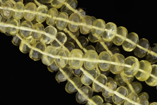 Yellow Lemon Quartz 4mm Smooth Rondelles
