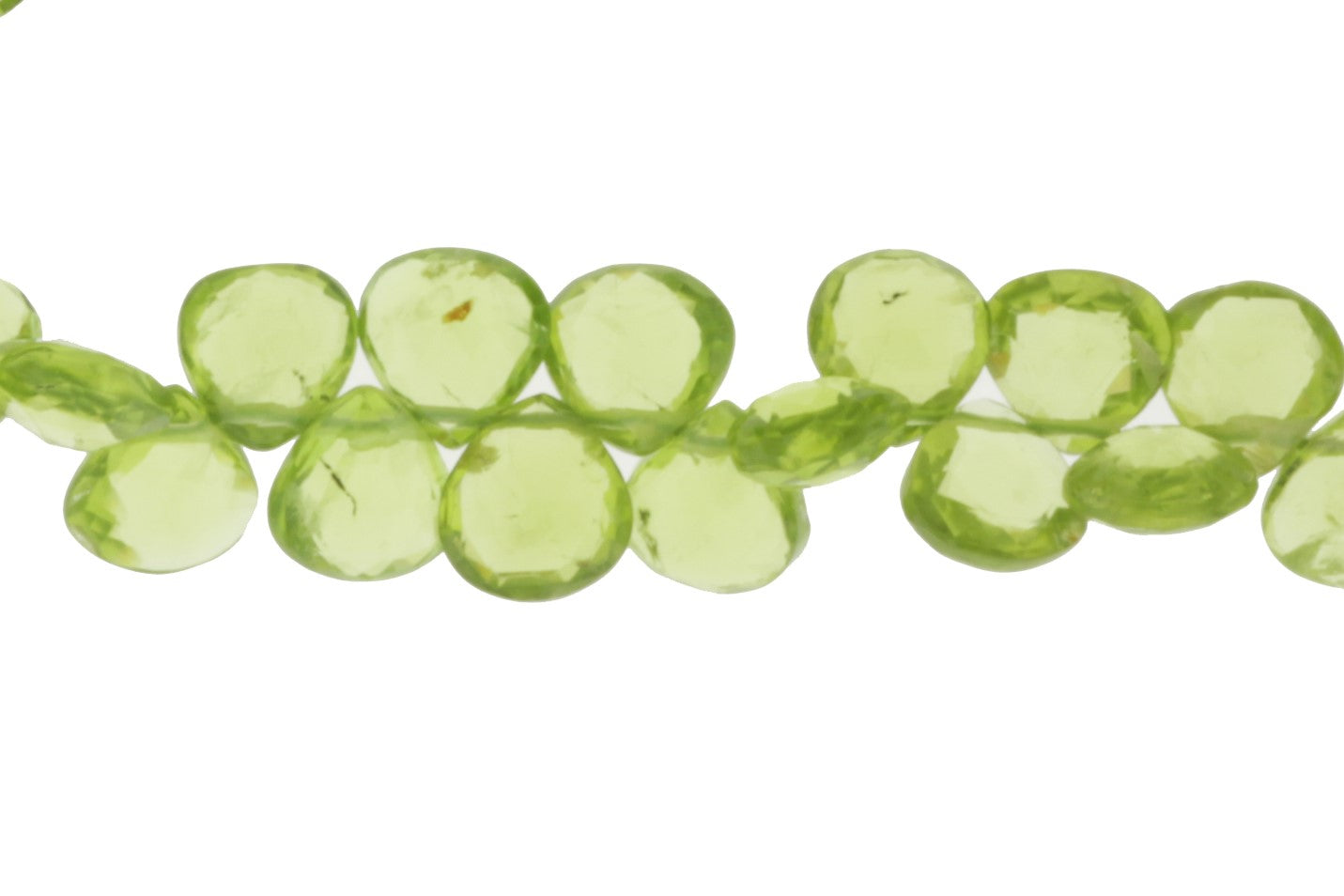 Green Peridot 7mm Faceted Heart Shaped Briolettes