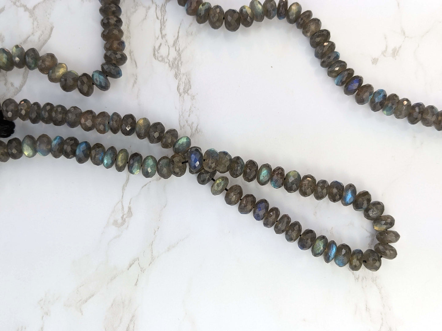 Natural Blue Labradorite 10mm Faceted Rondelles