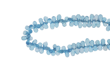 Swiss Blue Topaz 8x5mm Faceted Teardrop Briolettes Bead Strand