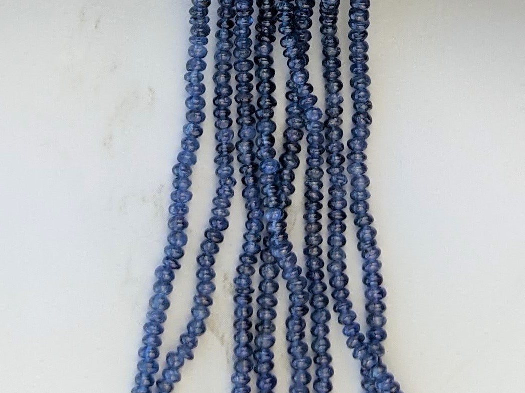 Navy Blue Sapphire 2.5mm Smooth Rondelles