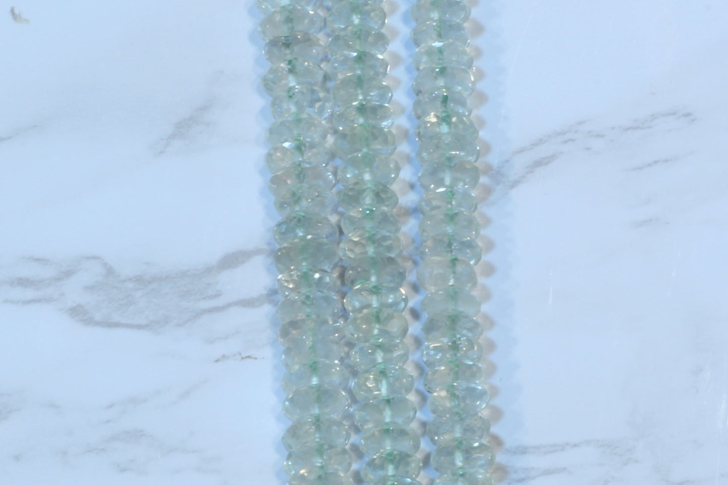 Green Amethyst 6mm German Cut Faceted Rondelles