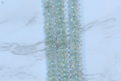 Green Amethyst 6mm German Cut Faceted Rondelles