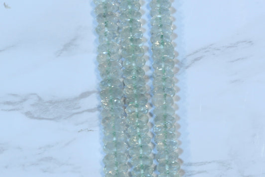 Green Amethyst 6mm German Cut Faceted Rondelles
