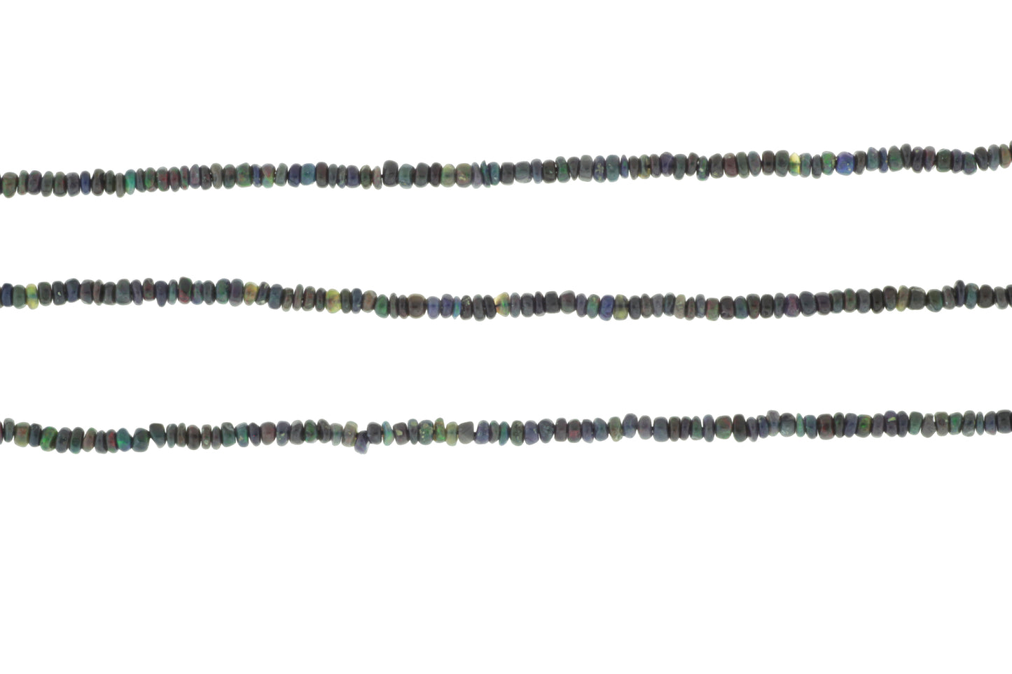 Black Ethiopian Opal 2.5mm Smooth Rondelles