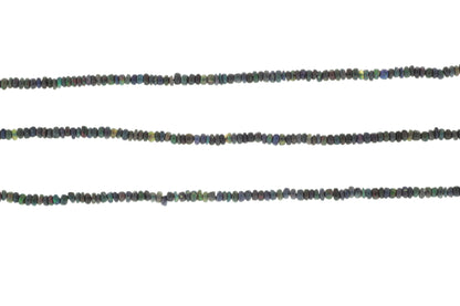 Black Ethiopian Opal 2.5mm Smooth Rondelles