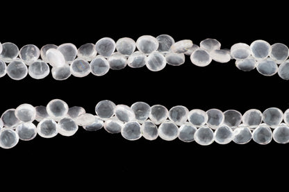 Pink Rose Quartz 9mm Faceted Heart Shaped Briolettes