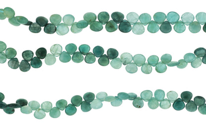 Ombre Blue Grandiderite 6mm Smooth Heart Shaped Briolettes