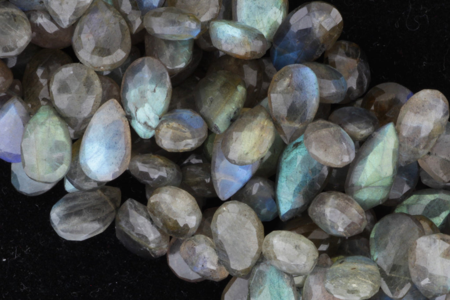 Blue Labradorite 11x7mm Faceted Pear Shaped Briolettes
