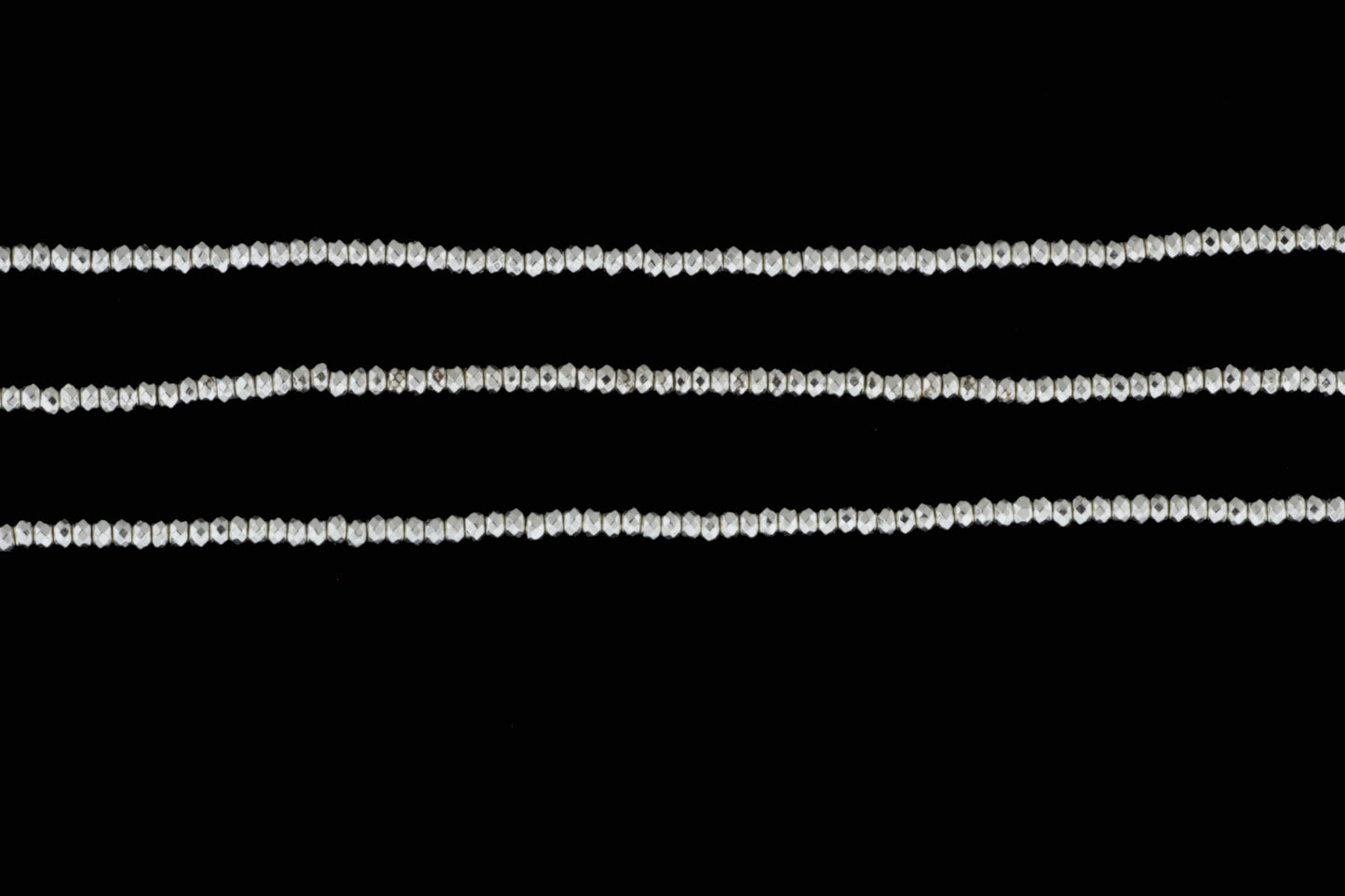 Silver Hematite 3mm Faceted Rondelles