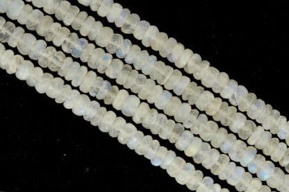 Blue Rainbow Moonstone 8mm Faceted Rondelles