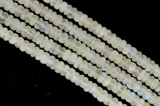 Blue Rainbow Moonstone 8mm Faceted Rondelles