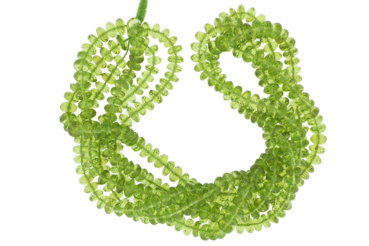 Green Peridot 6.5mm Faceted Rondelles