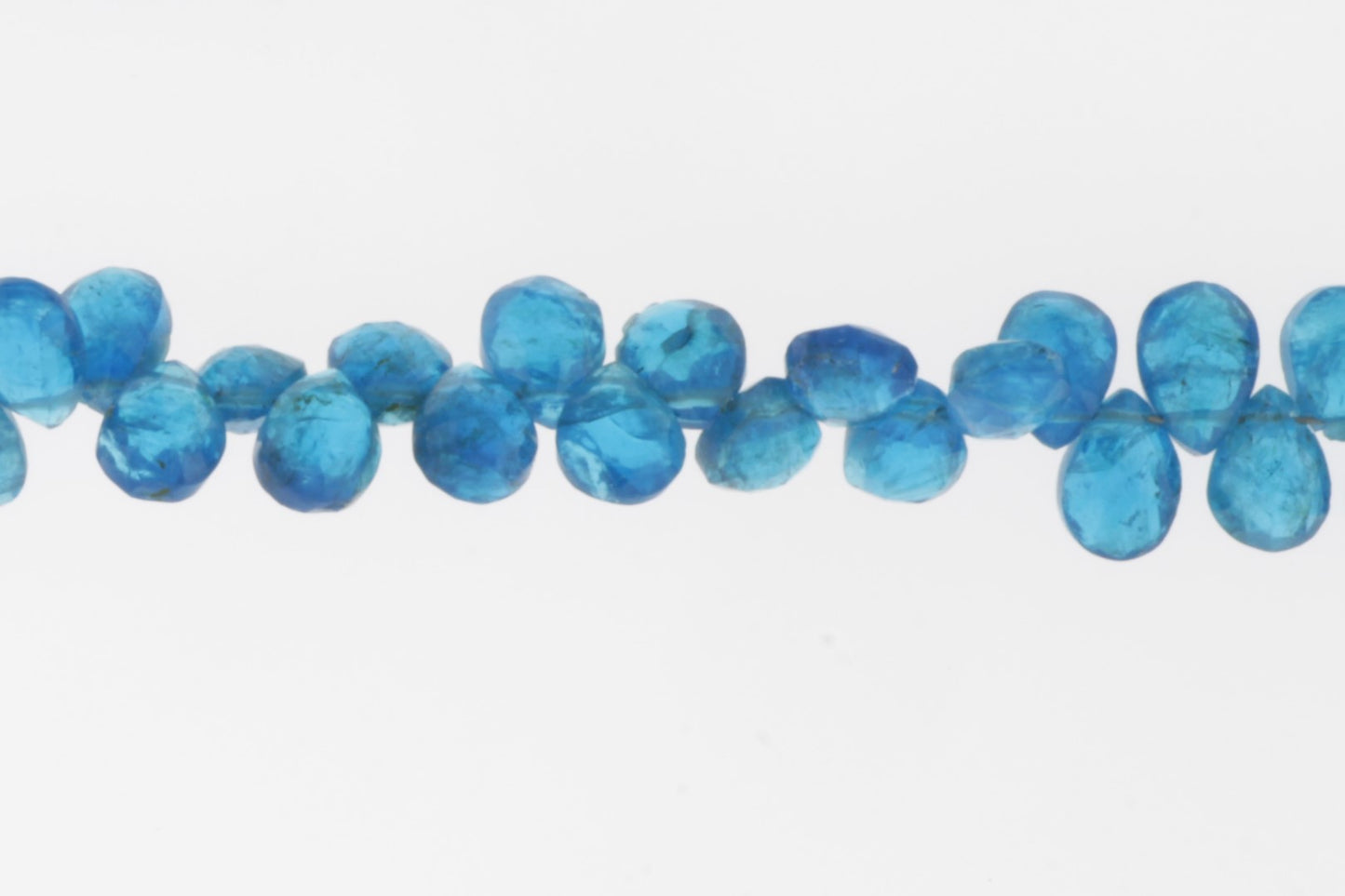 Neon Blue Apatite 7x4mm Faceted Pear Shaped Briolettes