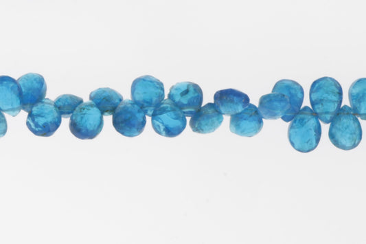 Neon Blue Apatite 7x4mm Faceted Pear Shaped Briolettes