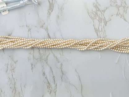 White Freshwater Pearl 3mm Smooth Rounds