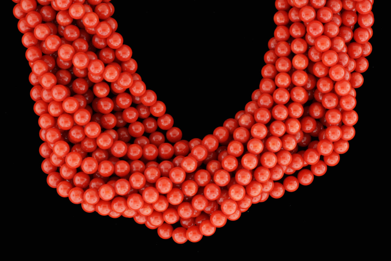 Orange Coral 5mm Smooth Rounds