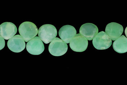 Light Green Chrysoprase 5mm Faceted Heart Shaped Briolettes