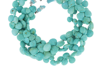 Natural Blue Turquoise 6mm Faceted Heart Shaped Briolettes