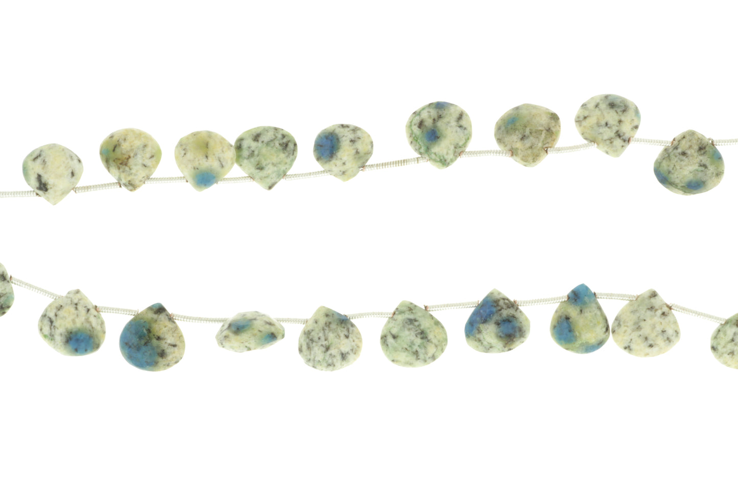 K2 Jasper 10mm Faceted Heart Shaped Briolettes