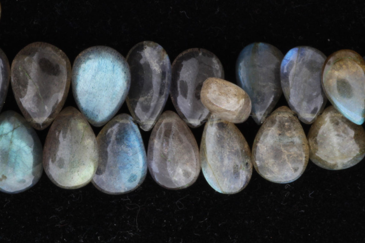 Blue Labradorite 12x8mm Smooth Pear Shaped Briolettes