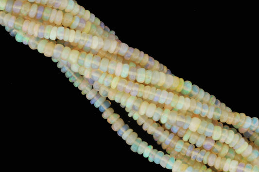Yellow Ethiopian Opal 4mm Smooth Rondelles