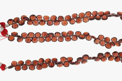 Red Garnet 6mm Faceted Heart Shaped Briolettes