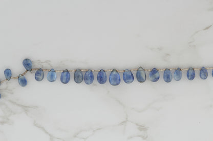Blue Kyanite 8x6mm Faceted Pear Shaped Briolettes