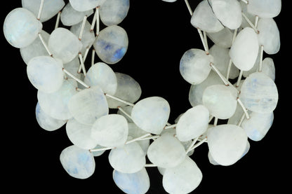 Blue Rainbow Moonstone 16mm Faceted Heart Shaped Briolettes