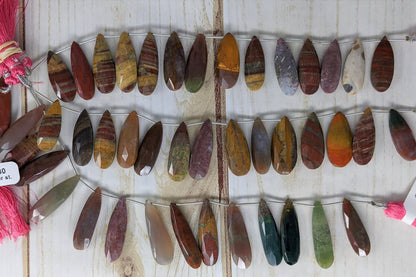 Indian Agate 25x9 Faceted Pear Shaped Briolettes