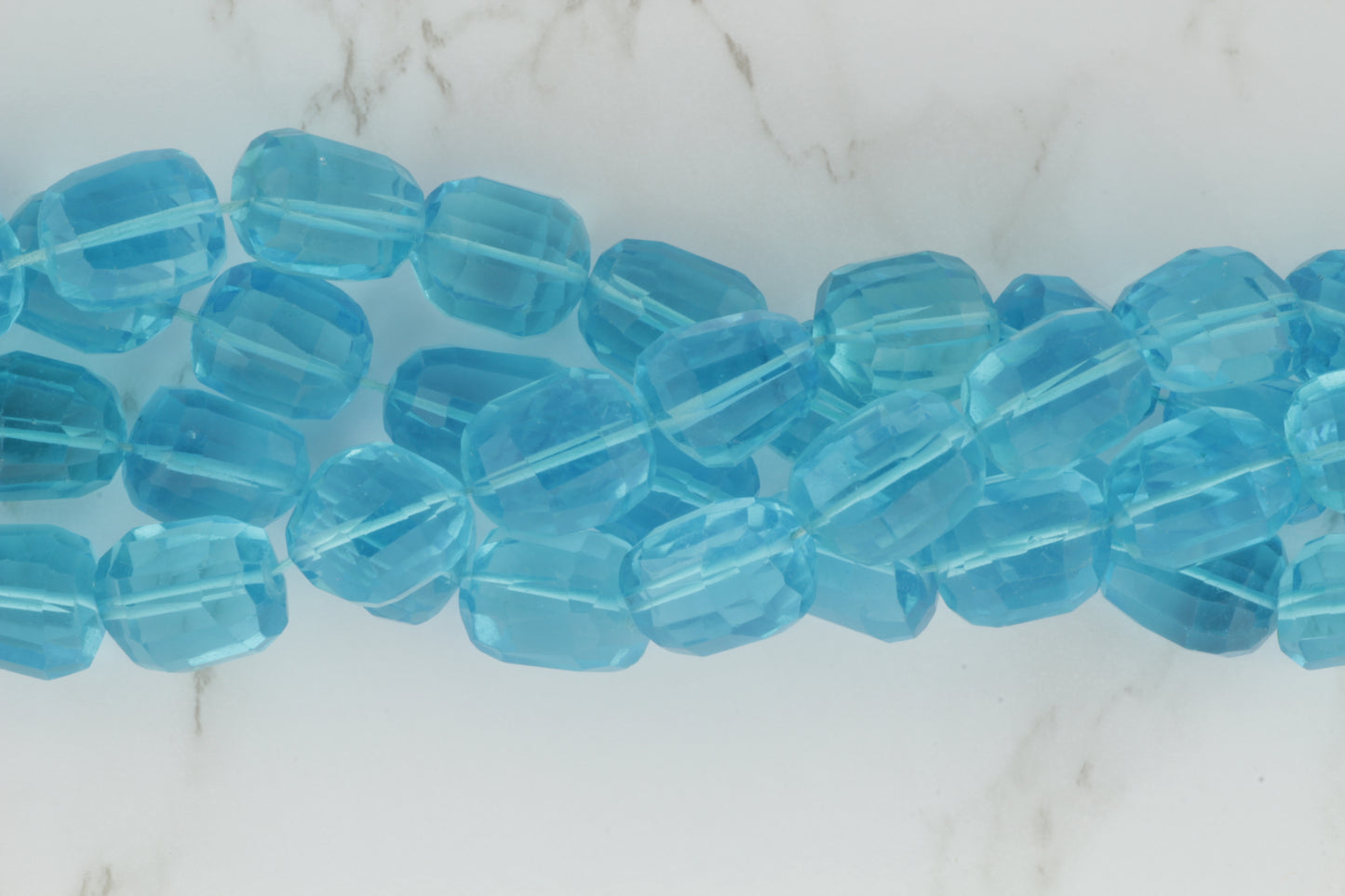 Swiss Blue Hydro Quartz 16x12mm Faceted Nuggets