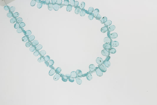 Sea Blue Apatite 6x4mm Faceted Pear Shaped Briolettes