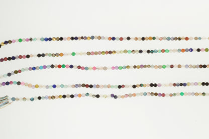 Rainbow Multi Semi Precious 2.5mm Faceted Rounds