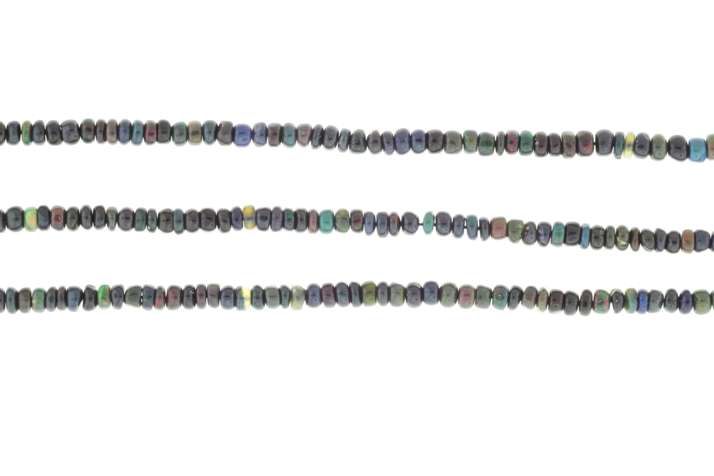Black Ethiopian Opal 4.5mm Smooth Rondelles