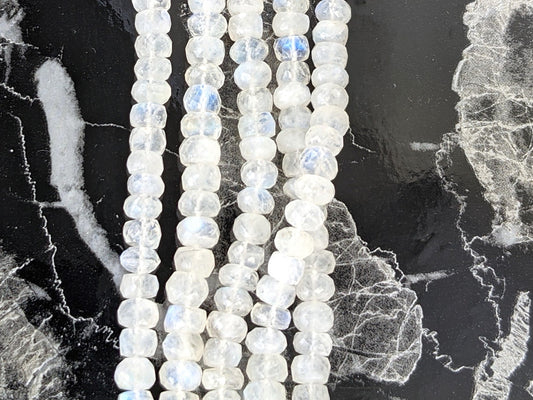 Rainbow Moonstone 6mm Faceted Rondelles