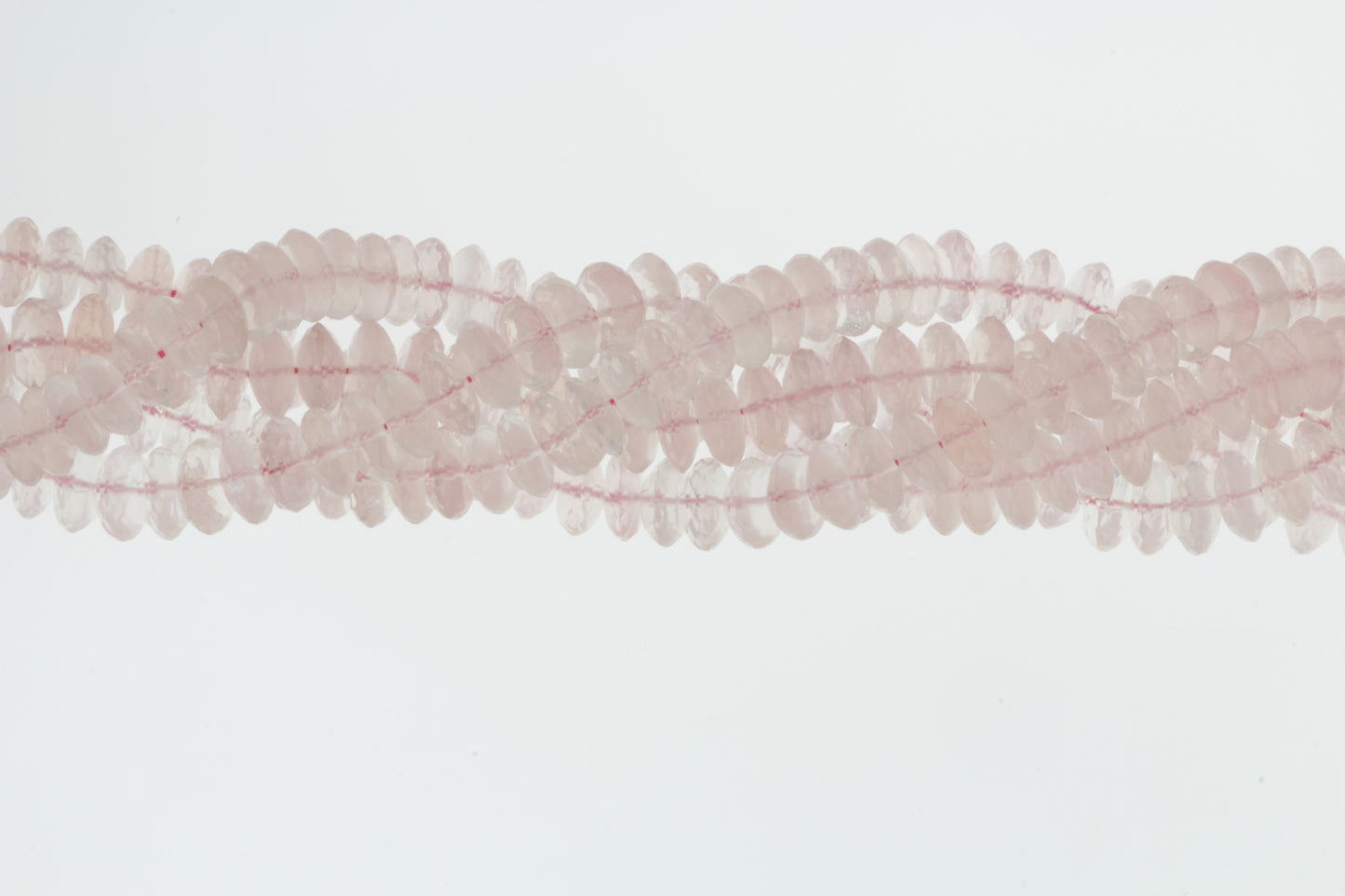 Pink Rose Quartz 7mm German Cut Faceted Rondelles