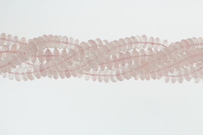 Pink Rose Quartz 7mm German Cut Faceted Rondelles