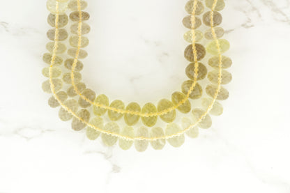 Yellow Lemon Quartz 8mm Faceted Rondelles